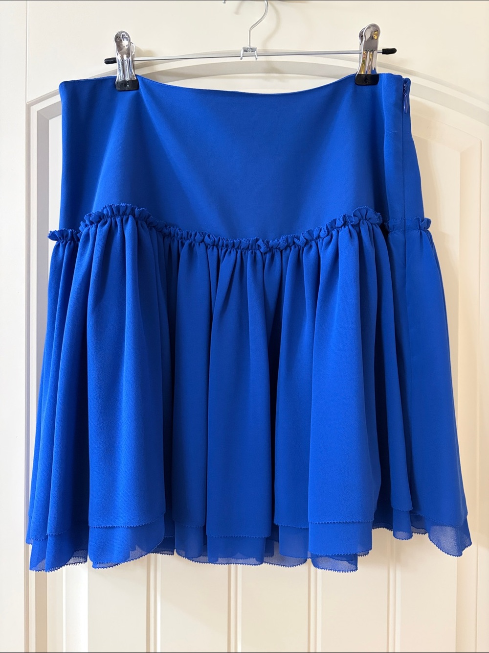 NWT Banana Republic Monogram Blue Tiered Skirt, Size 4